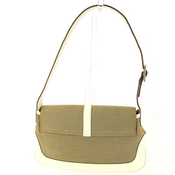 GUCCI shoulder bag Jackie bracket beige white canvas �~ leather Auth USED T17101 - Picture 3 of 9